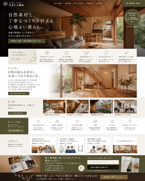 工務店のLP制作サンプル｜和モダンの上質感